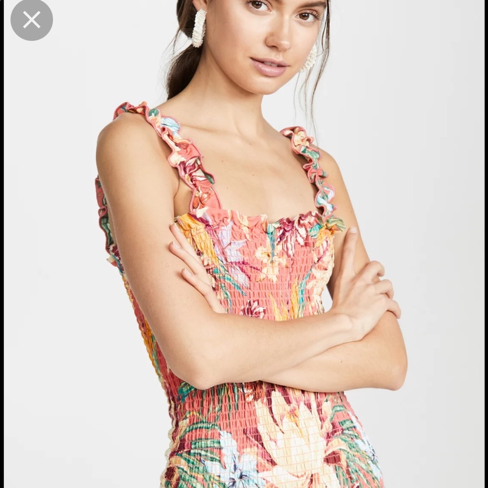CONSIGNING 4/15 Farm Rio Lotus ruched mini dress bodycon NWT